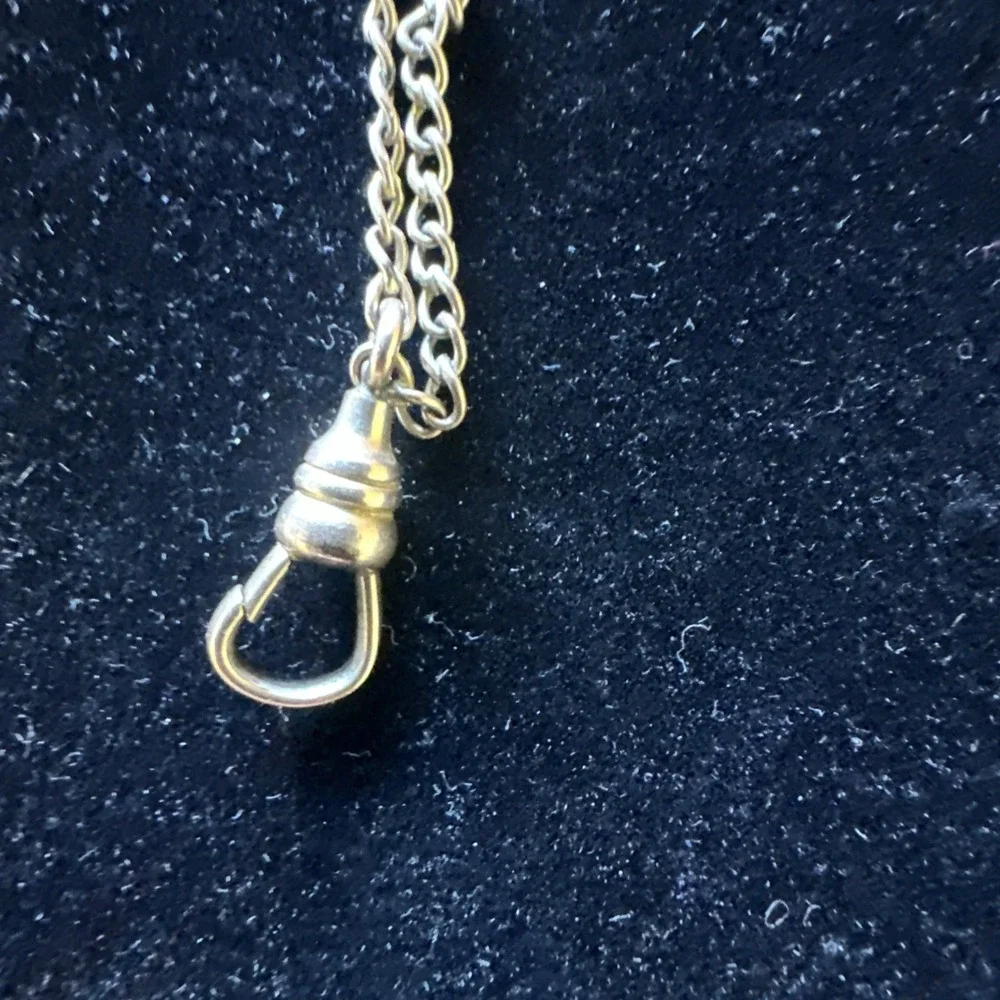 Antique‎ H.D.M.  CO. GF Pocket Watch Slide Chain Lariat Red Stone 23